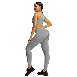High waist leggings sport fitness custom tracksuit yoga wear pants set