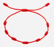 Load image into Gallery viewer, 7 Knot Red Bracelet
