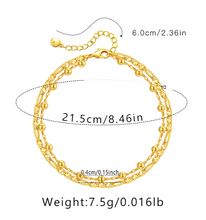 Load image into Gallery viewer, Gold Plated Double Layer Copper Anklets For Women
