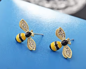 Bee Stud Earrings 18K Gold Plated