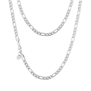 18K Gold Plated Link Stainless Steel Figaro Rope Cuban Chain Necklace Mens Chains