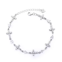 Load image into Gallery viewer, 925 Sterling Silver Christian Cross hollow Religious Chain Bracelet
