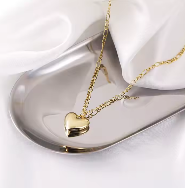Heart figaro chain necklace online