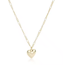 Load image into Gallery viewer, 18K Gold Plated Stainless Steel Heart Pendant Necklace With Figaro Chain
