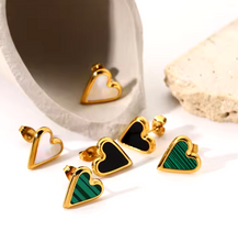 Load image into Gallery viewer, Heart Earings 18k Gold Plated Hearty Shape Earings
