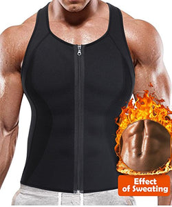 Hot Sauna Sweat Suits Zipper Closure Tank Top Shirt for Men