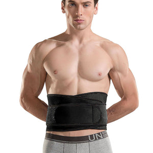 Black Neoprene Protection Slim Waist Support Belt Men