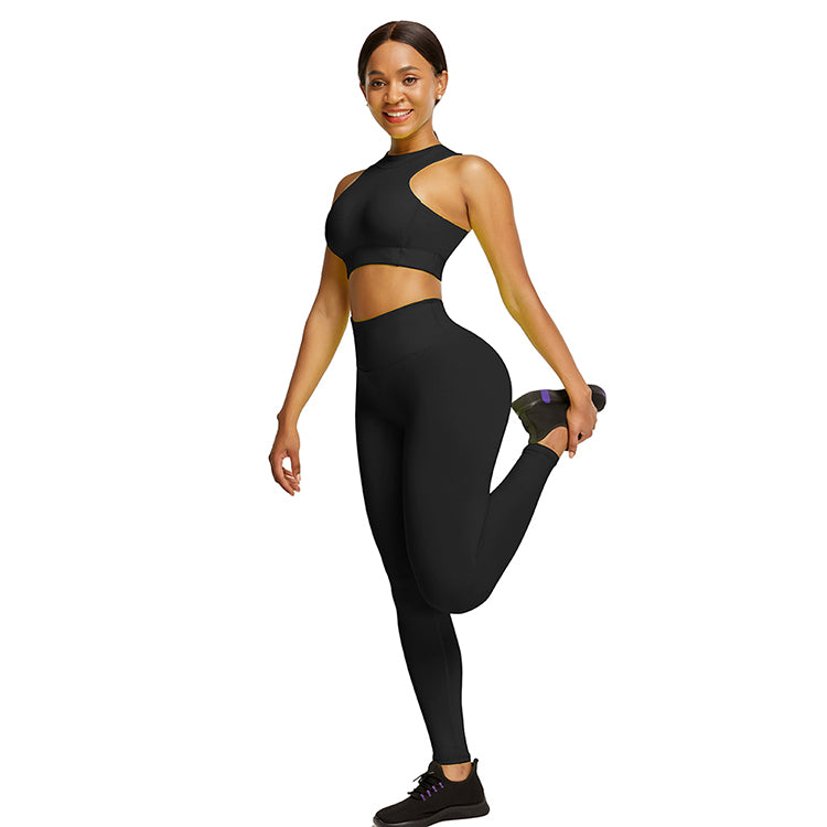 High waist leggings sport fitness custom tracksuit yoga wear pants set